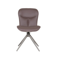 LABEL51 Eetkamerstoelen Thorben - Bruin - Kunstleder - Taupe Metalen Frame