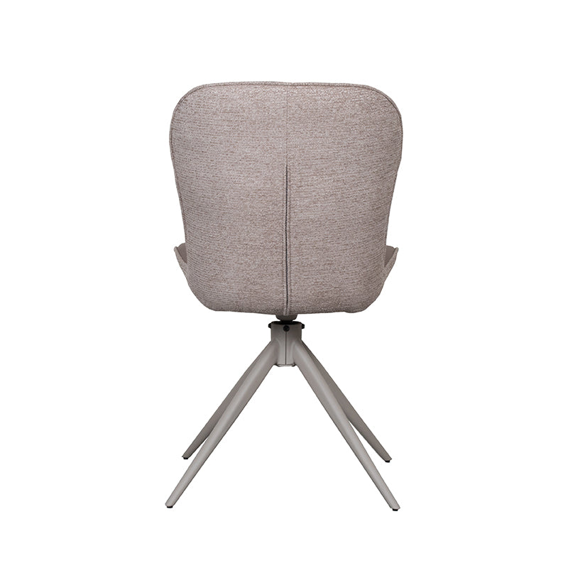 LABEL51 Eetkamerstoelen Thorben - Bruin - Kunstleder - Taupe Metalen Frame