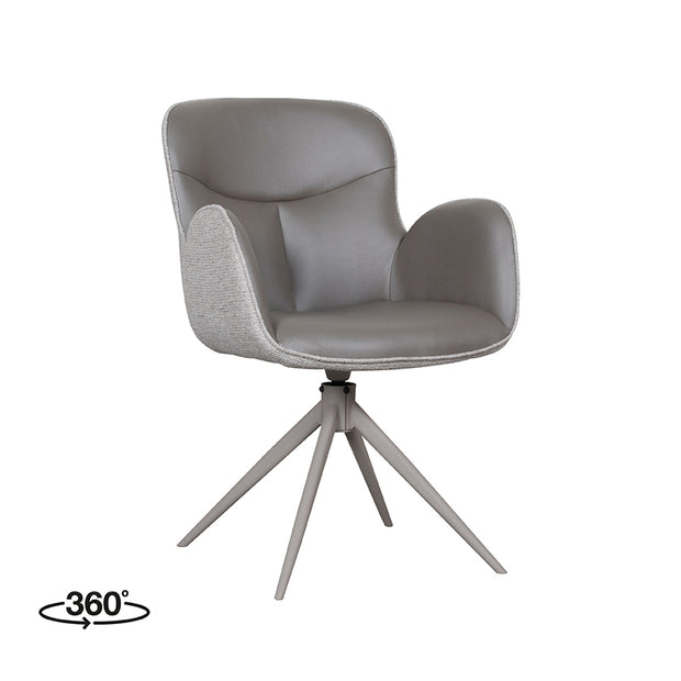 LABEL51 Eetkamerstoelen Lasse - Forest - Kunstleder - Taupe Metalen Frame