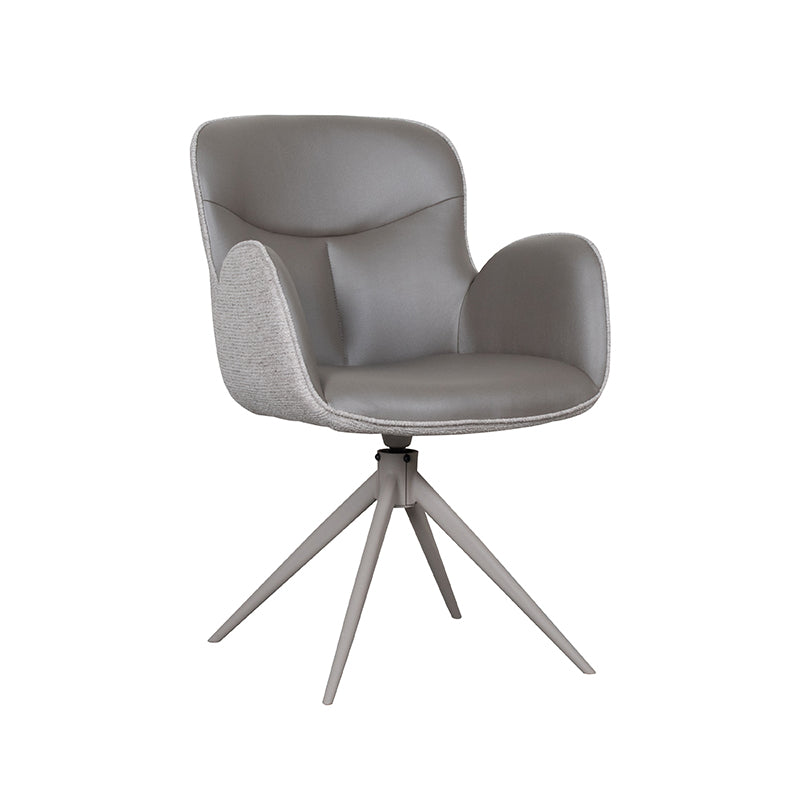LABEL51 Eetkamerstoelen Lasse - Forest - Kunstleder - Taupe Metalen Frame