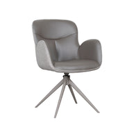 LABEL51 Eetkamerstoelen Lasse - Forest - Kunstleder - Taupe Metalen Frame