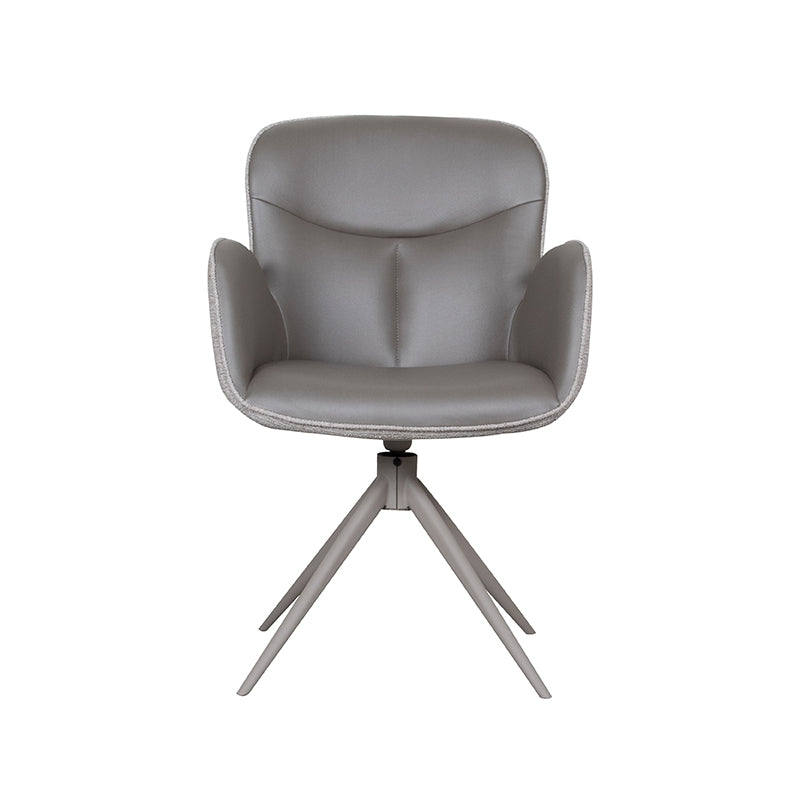 LABEL51 Eetkamerstoelen Lasse - Forest - Kunstleder - Taupe Metalen Frame