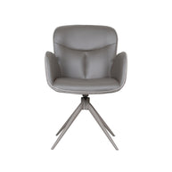 LABEL51 Eetkamerstoelen Lasse - Forest - Kunstleder - Taupe Metalen Frame