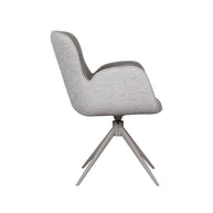 LABEL51 Eetkamerstoelen Lasse - Forest - Kunstleder - Taupe Metalen Frame