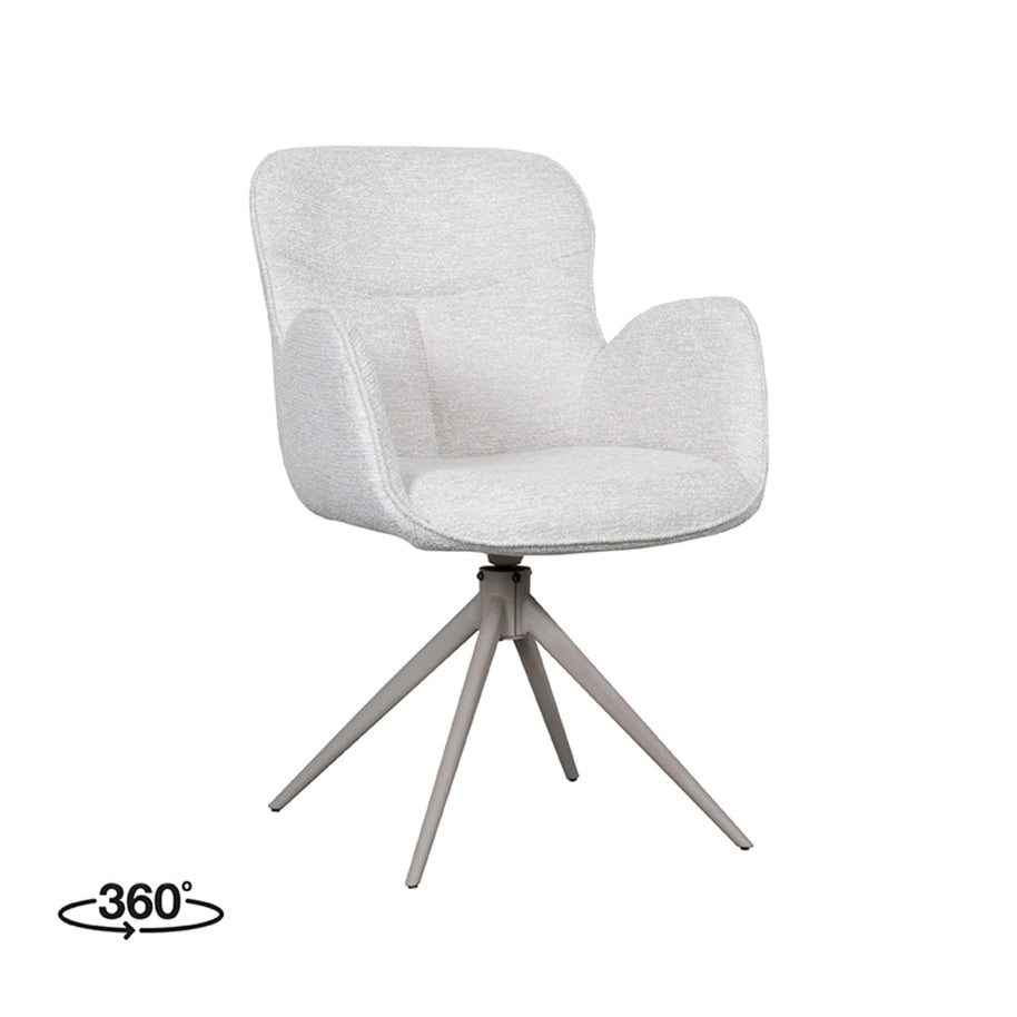 LABEL51 Eetkamerstoelen Lasse - Naturel - Geweven - Taupe Metalen Frame