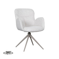 LABEL51 Eetkamerstoelen Lasse - Naturel - Geweven - Taupe Metalen Frame