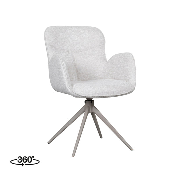LABEL51 Eetkamerstoelen Lasse - Naturel - Geweven - Taupe Metalen Frame