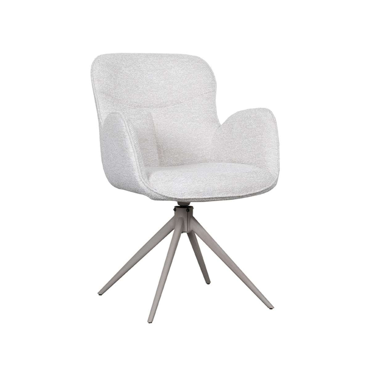 LABEL51 Eetkamerstoelen Lasse - Naturel - Geweven - Taupe Metalen Frame