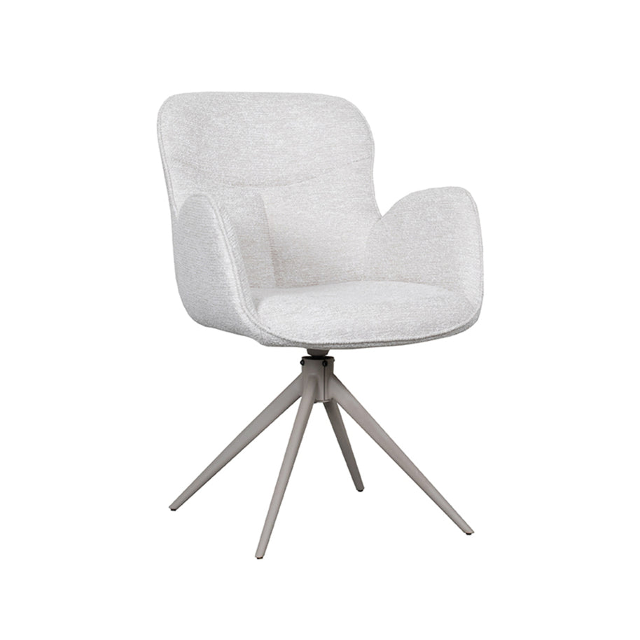 LABEL51 Eetkamerstoelen Lasse - Naturel - Geweven - Taupe Metalen Frame