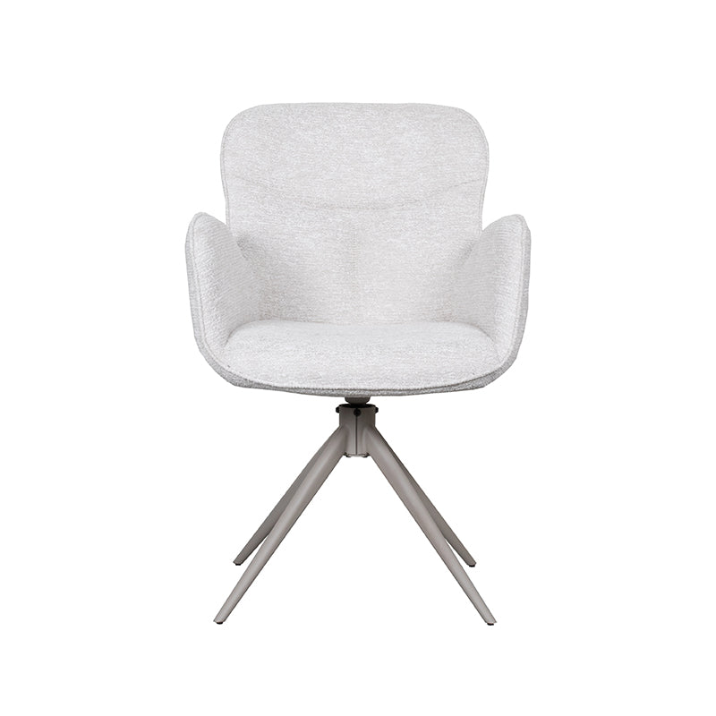 LABEL51 Eetkamerstoelen Lasse - Naturel - Geweven - Taupe Metalen Frame