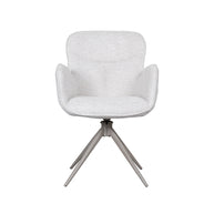 LABEL51 Eetkamerstoelen Lasse - Naturel - Geweven - Taupe Metalen Frame
