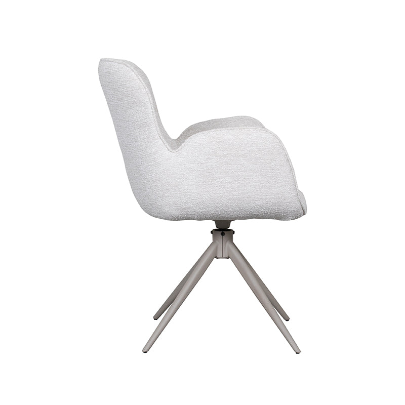LABEL51 Eetkamerstoelen Lasse - Naturel - Geweven - Taupe Metalen Frame