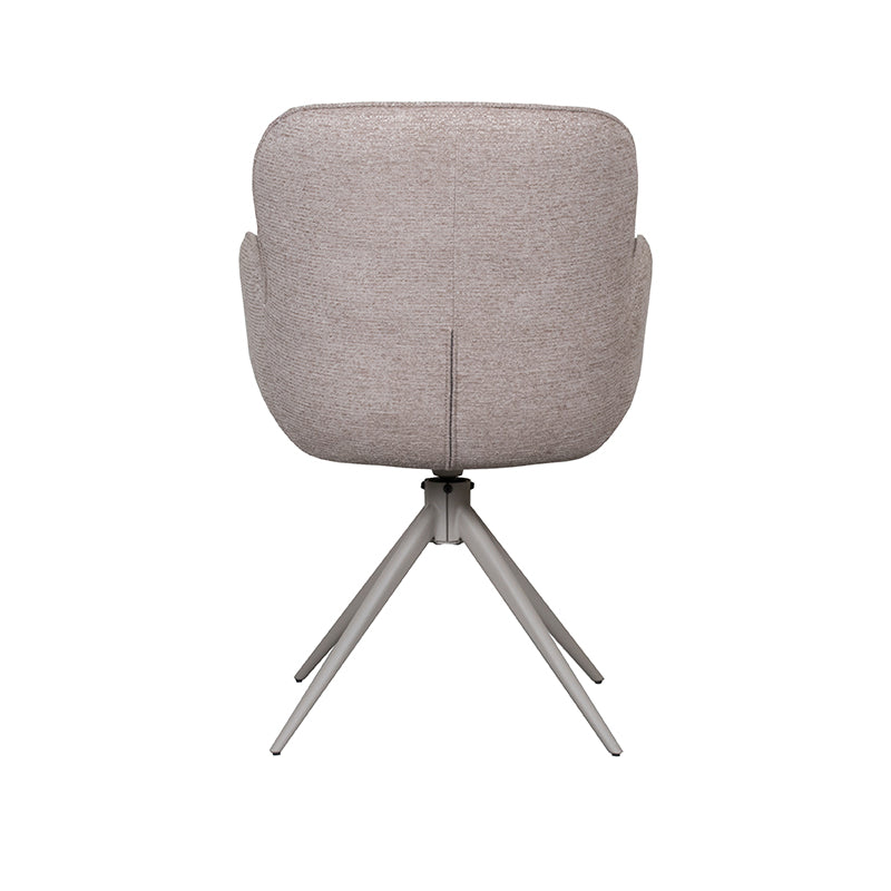 LABEL51 Eetkamerstoelen Lasse - Bruin - Kunstleder - Taupe Metalen Frame
