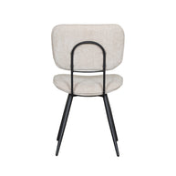 LABEL51 Eetkamerstoelen Liva - Naturel - Chenille - Zwart Metalen Frame