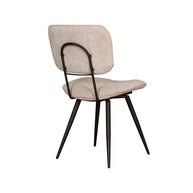 LABEL51 Eetkamerstoelen Liva - Clay - Chenille - Zwart Metalen Frame