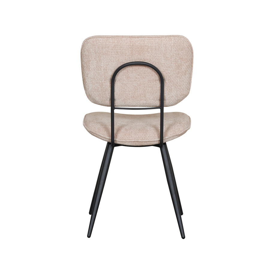 LABEL51 Eetkamerstoelen Liva - Clay - Chenille - Zwart Metalen Frame