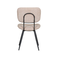 LABEL51 Eetkamerstoelen Liva - Clay - Chenille - Zwart Metalen Frame