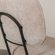 LABEL51 Eetkamerstoelen Liva - Clay - Chenille - Zwart Metalen Frame
