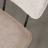LABEL51 Eetkamerstoelen Liva - Clay - Chenille - Zwart Metalen Frame