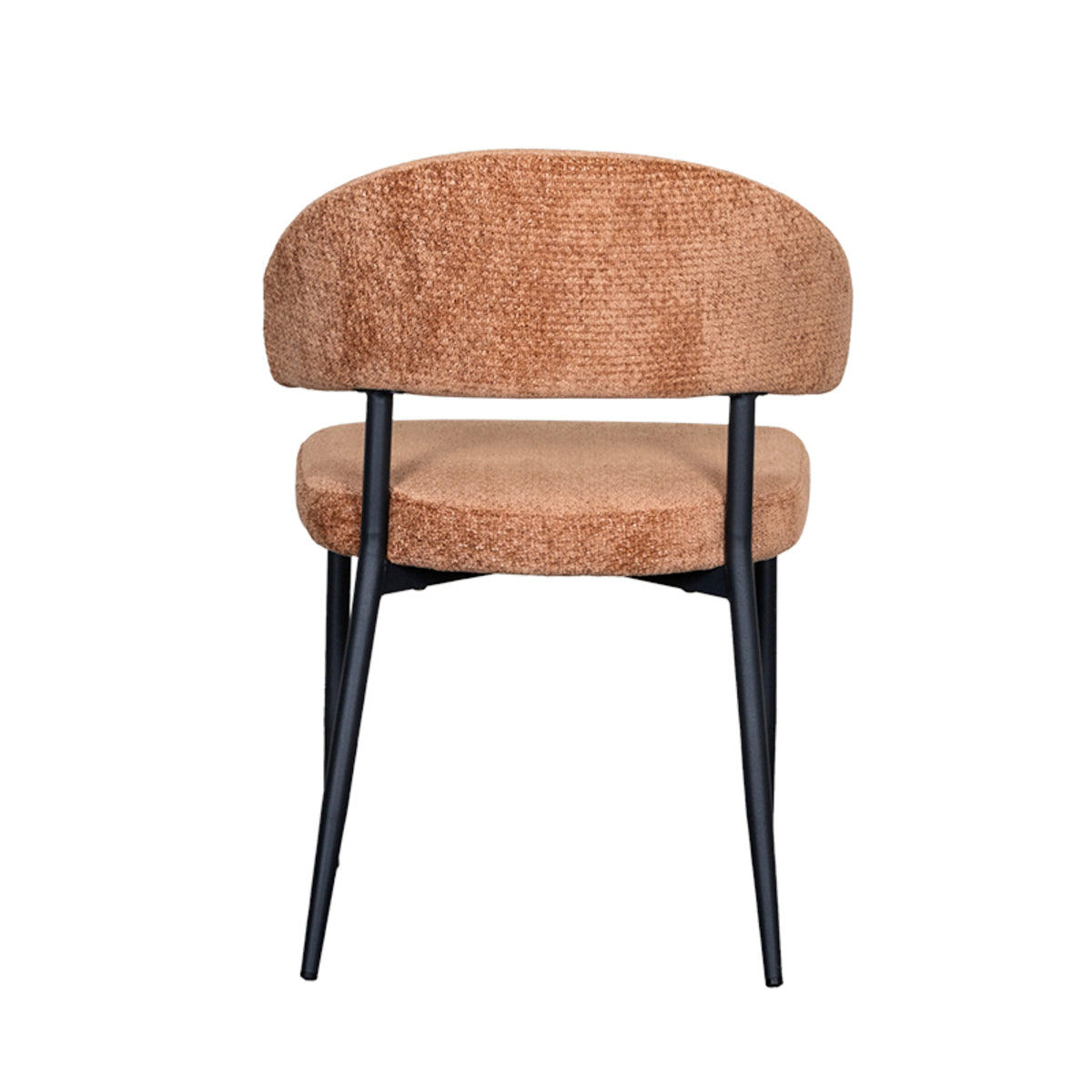 LABEL51 Eetkamerstoelen Bliss - Cognac - Chenille - Zwart Metalen Frame