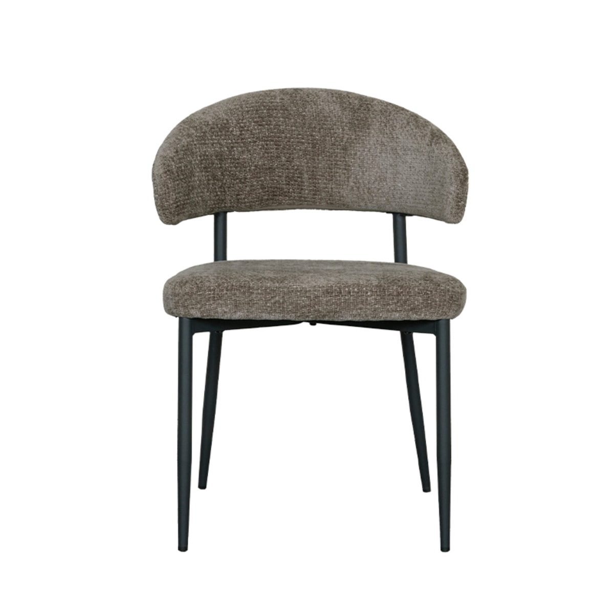 LABEL51 Eetkamerstoelen Bliss - Hunter - Chenille - Zwart Metalen Frame