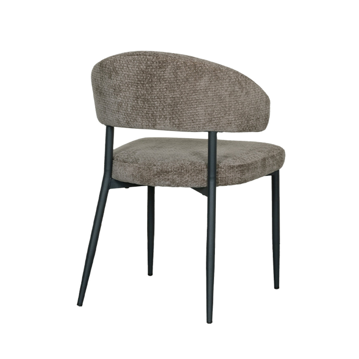 LABEL51 Eetkamerstoelen Bliss - Hunter - Chenille - Zwart Metalen Frame