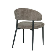LABEL51 Eetkamerstoelen Bliss - Hunter - Chenille - Zwart Metalen Frame