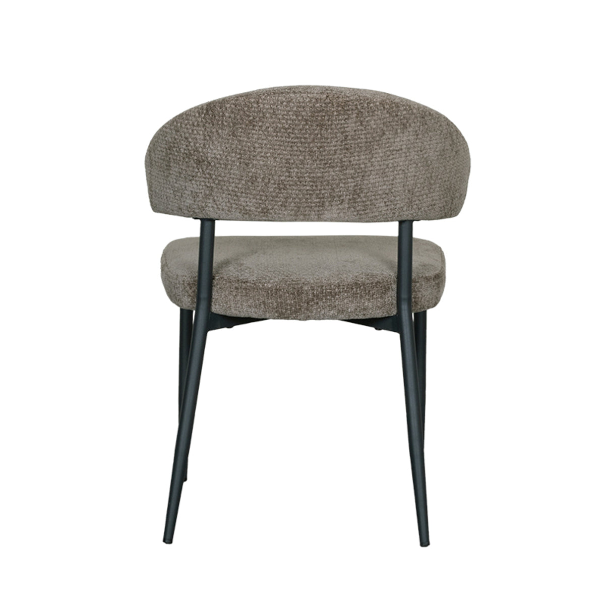 LABEL51 Eetkamerstoelen Bliss - Hunter - Chenille - Zwart Metalen Frame