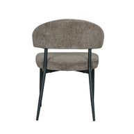 LABEL51 Eetkamerstoelen Bliss - Hunter - Chenille - Zwart Metalen Frame