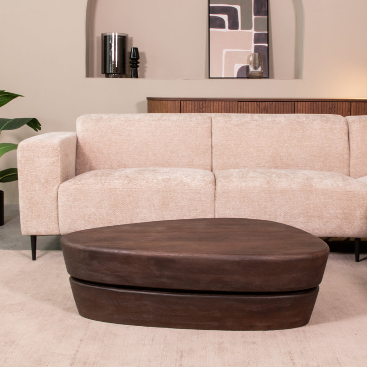 LABEL51 Salontafels Javi - Espresso - Mangohout - 110 cm