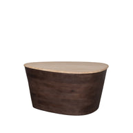 LABEL51 Salontafels Ravi - Espresso - Travertin - 70 cm