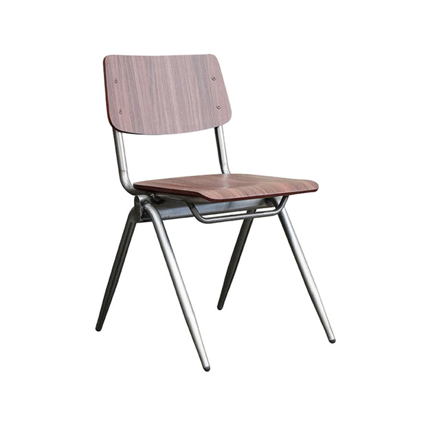 LABEL51 Eetkamerstoelen Solid - Donkerbruin - Hout - Old Gun Metalen Frame