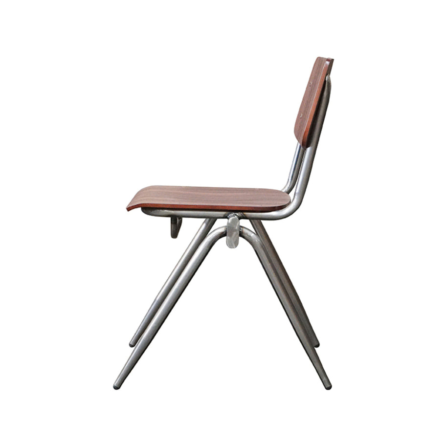 LABEL51 Eetkamerstoelen Solid - Donkerbruin - Hout - Old Gun Metalen Frame