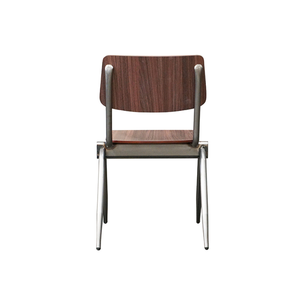 LABEL51 Eetkamerstoelen Solid - Donkerbruin - Hout - Old Gun Metalen Frame