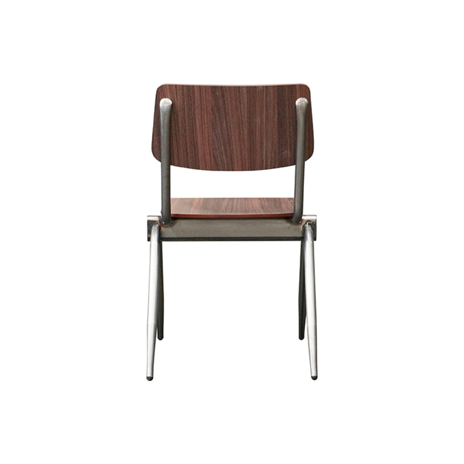 LABEL51 Eetkamerstoelen Solid - Donkerbruin - Hout - Old Gun Metalen Frame