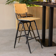 LABEL51 Barkrukken Solid - Naturel - Hout - Hoog