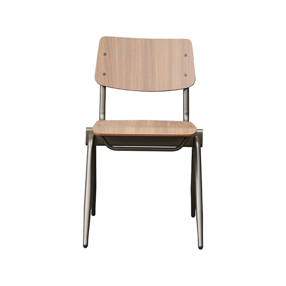 LABEL51 Eetkamerstoelen Solid - Walnoot - Hout - Goud Metalen Frame