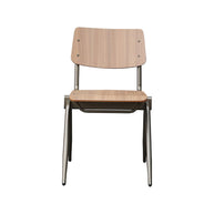 LABEL51 Eetkamerstoelen Solid - Walnoot - Hout - Goud Metalen Frame