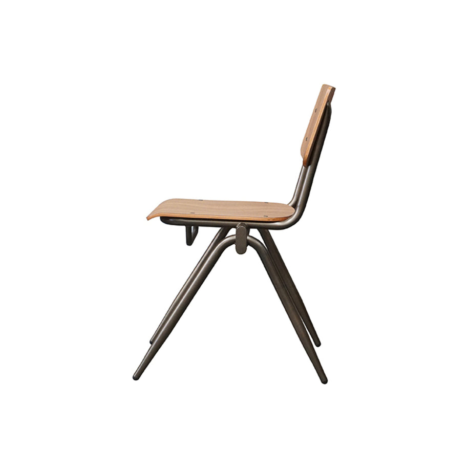 LABEL51 Eetkamerstoelen Solid - Walnoot - Hout - Goud Metalen Frame