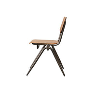 LABEL51 Eetkamerstoelen Solid - Walnoot - Hout - Goud Metalen Frame