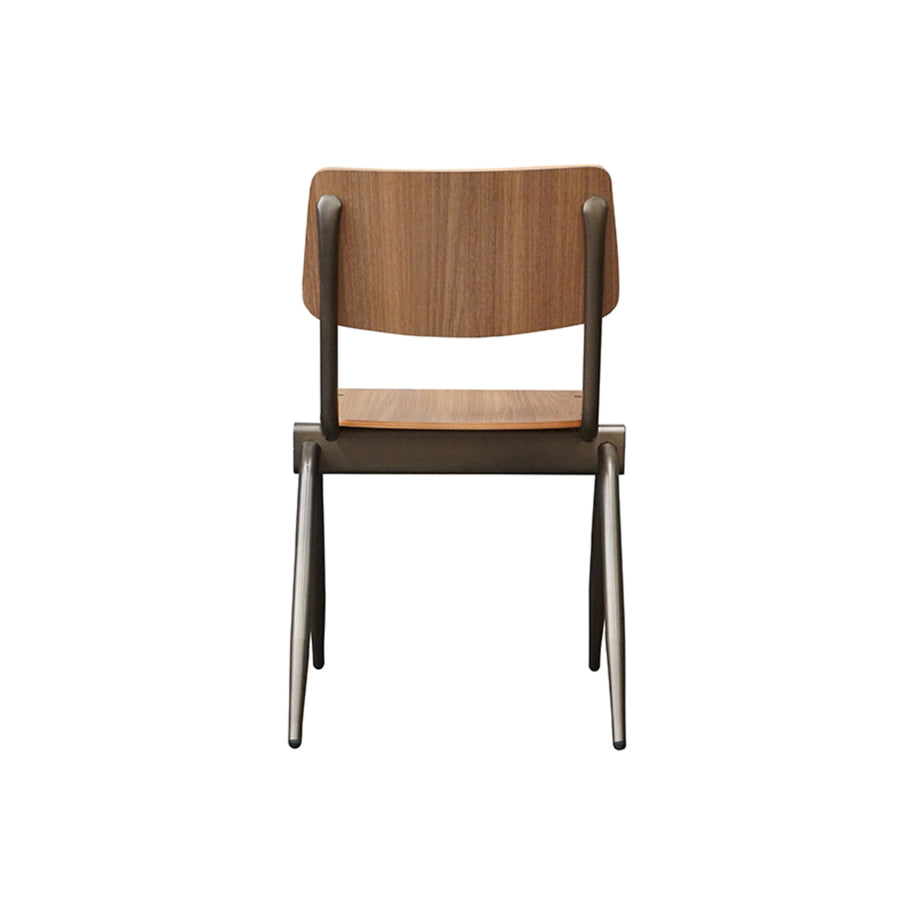 LABEL51 Eetkamerstoelen Solid - Walnoot - Hout - Goud Metalen Frame