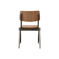 LABEL51 Eetkamerstoelen Solid - Walnoot - Hout - Goud Metalen Frame