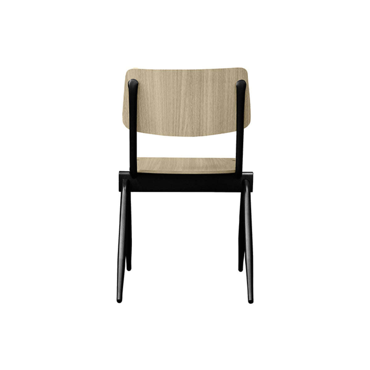 LABEL51 Eetkamerstoelen Solid - Naturel - Hout - Zwart Metalen Frame