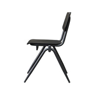LABEL51 Eetkamerstoelen Solid - Zwart - Hout - Zwart Metalen Frame