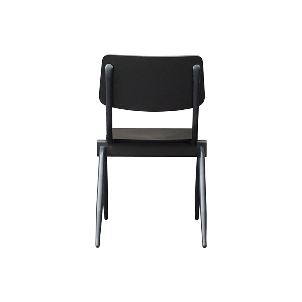 LABEL51 Eetkamerstoelen Solid - Zwart - Hout - Zwart Metalen Frame