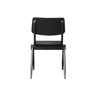 LABEL51 Eetkamerstoelen Solid - Zwart - Hout - Zwart Metalen Frame