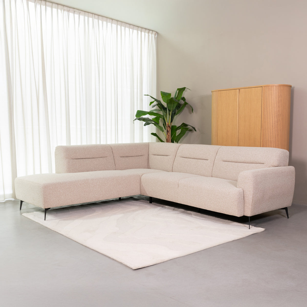 LABEL51 Hoekbanken Bolzano - Naturel - Boucle - Hoekbank Links