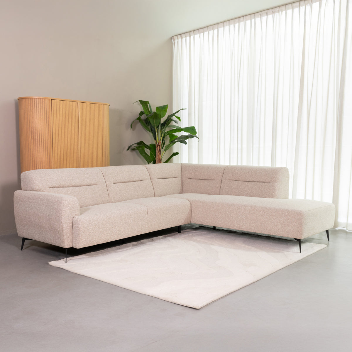 LABEL51 Hoekbanken Bolzano - Naturel - Boucle - Hoekbank Rechts