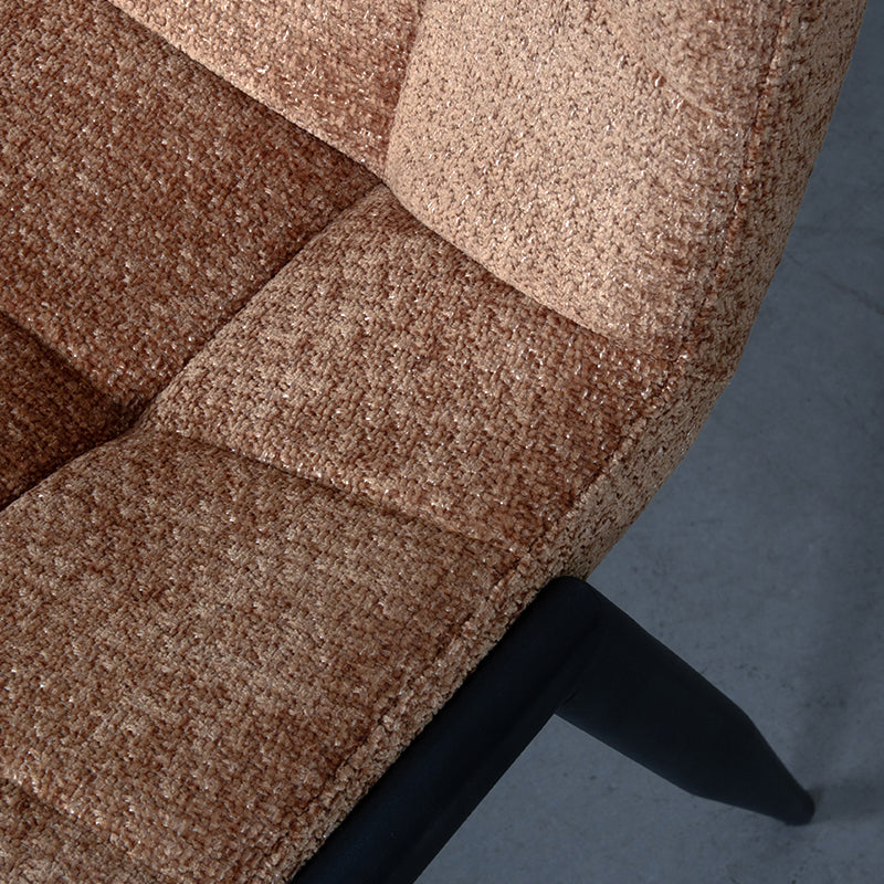 LABEL51 Eetkamerstoelen Noor - Cognac - Chenille - Zwart Metalen Frame