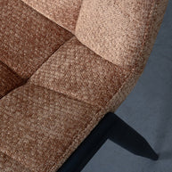 LABEL51 Eetkamerstoelen Noor - Cognac - Chenille - Zwart Metalen Frame